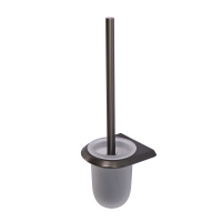 LINER-TBS-V-GM Ёршик для унитаза, подвесной, стекло, исполнение оружейная сталь