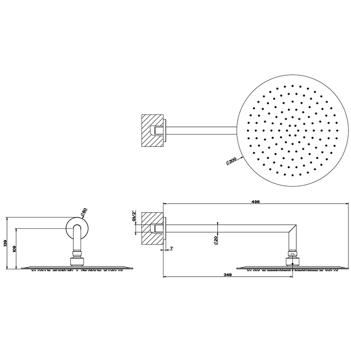 Gessi Emporio shower верхний душ для настенного крепления, поворотная, с защитой от известкового налёта, цвет: Mirror Steel - Gidratop.ru изображение