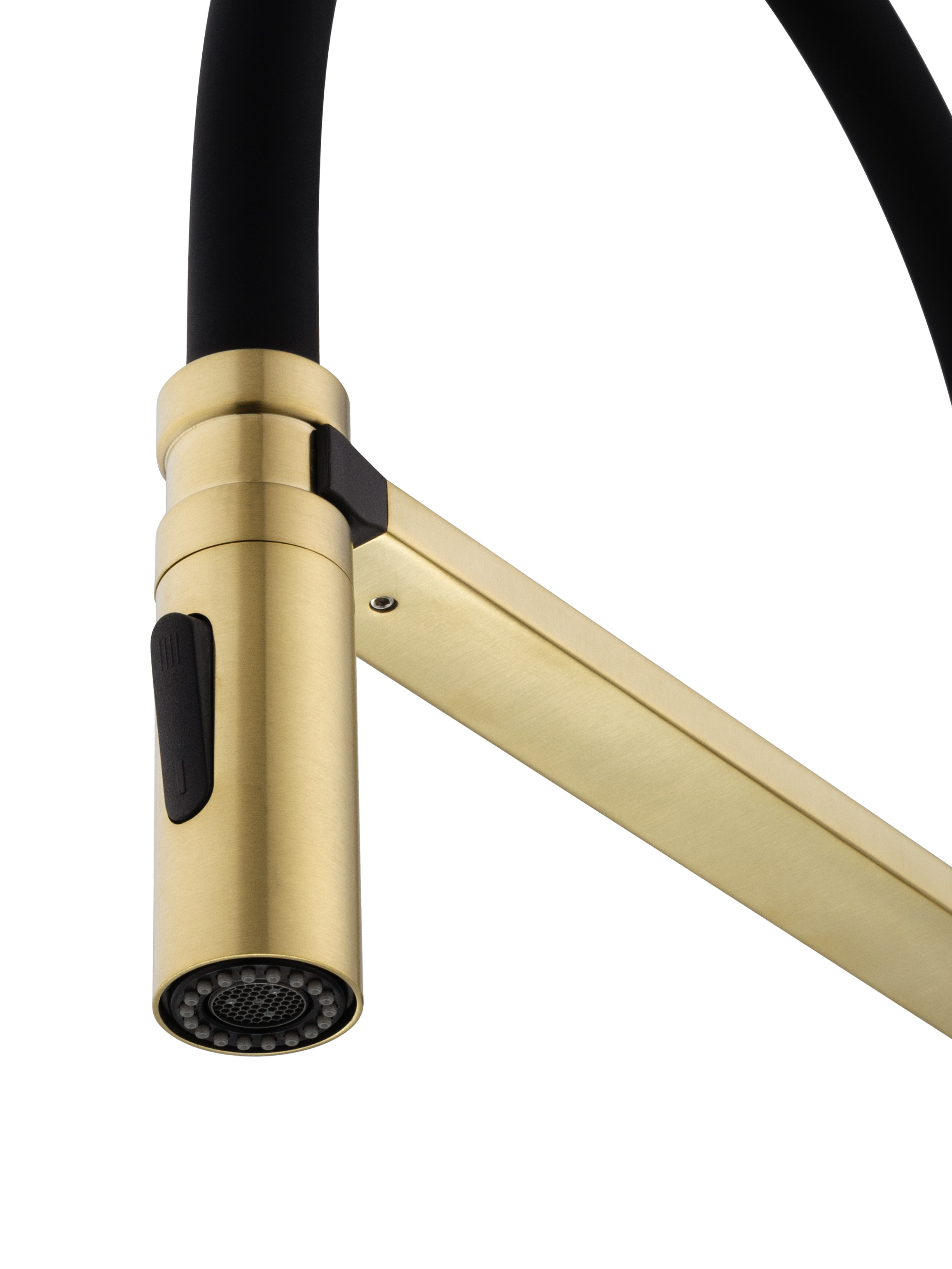 Смеситель для кухни с гибким изливом WONZON & WOGHAND, Брашированное золото (WW-88438003-BG) - Gidratop.ru изображение