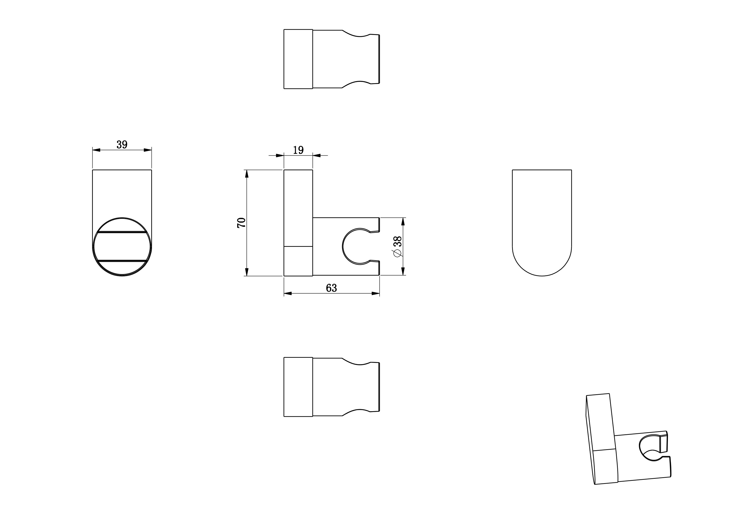 Настенный держатель WONZON & WOGHAND, Черный матовый (WW-994207-MB) - Gidratop.ru изображение