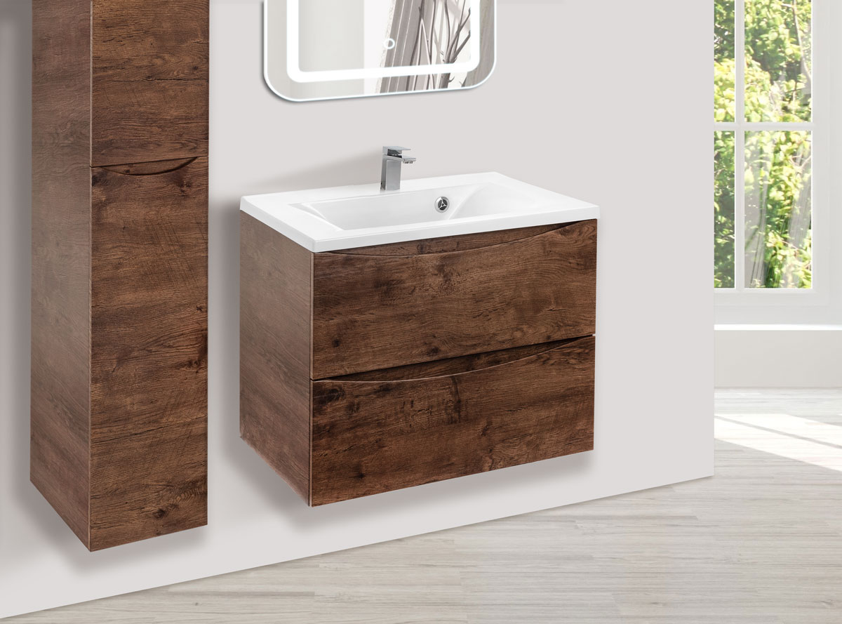 База под раковину Mia 650 подвесная, 2 выкатных ящика soft close, R.Wood - Gidratop.ru изображение