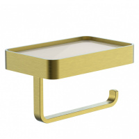 Держатель для туалетной бумаги с полкой WONZON & WOGHAND LOTTE, Брашированное золото (WW-8336-BG) - Gidratop.ru изображение