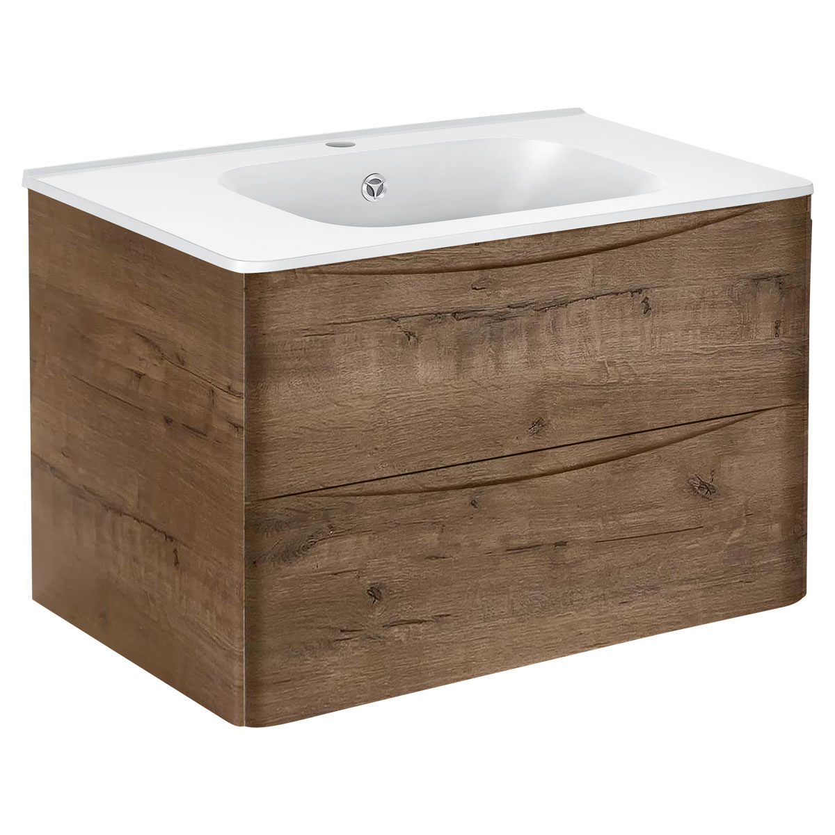 База под раковину Paola 800 подвесная, 2 выкатных ящика soft close, V.Oak - Gidratop.ru изображение