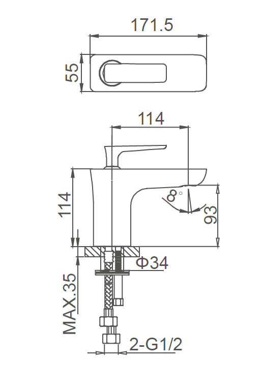 Смеситель для раковины WONZON & WOGHAND SHARK, Хром (WW-481101-CR) - Gidratop.ru изображение