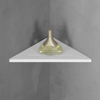 Угловая полочка для ванной комнаты ABBER Stein AS1652L белая матовая - Gidratop.ru изображение