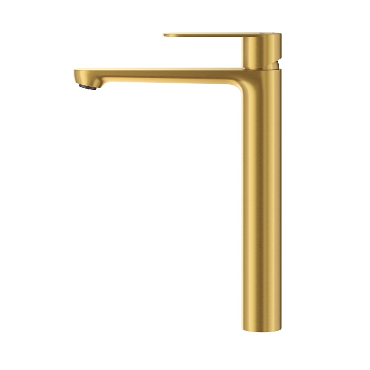 STYLUS-LC-BORO-W0 Смеситель для накладной раковины однорычажный, без донного клапана, брашированное золото - Gidratop.ru изображение