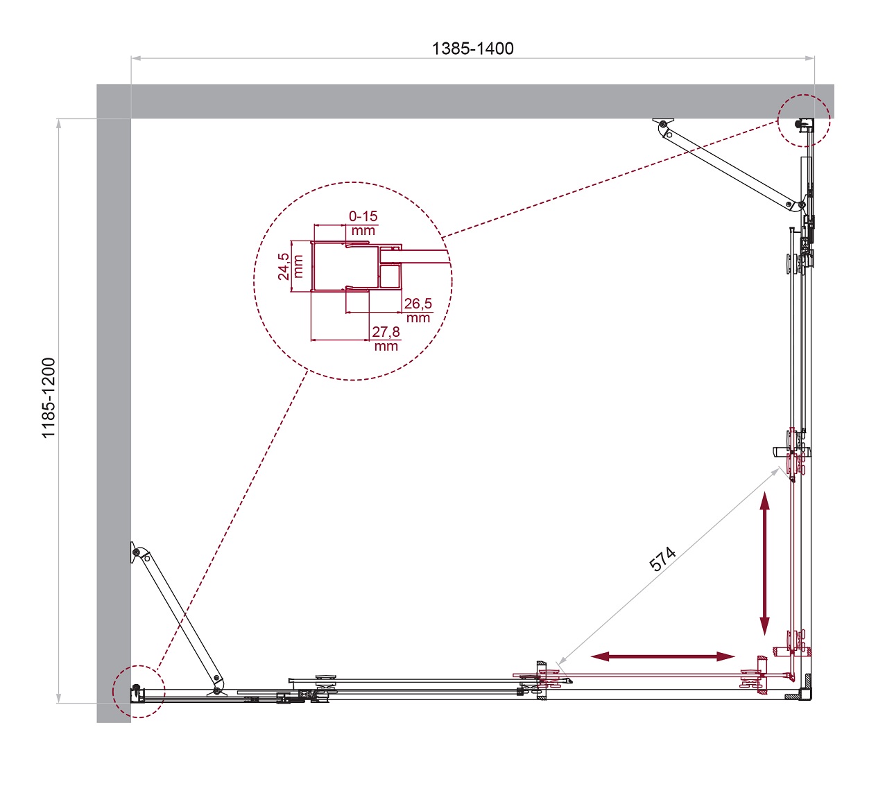 Душевой уголок BelBagno LUCE-AH-22-140/120-C-Cr - Gidratop.ru изображение