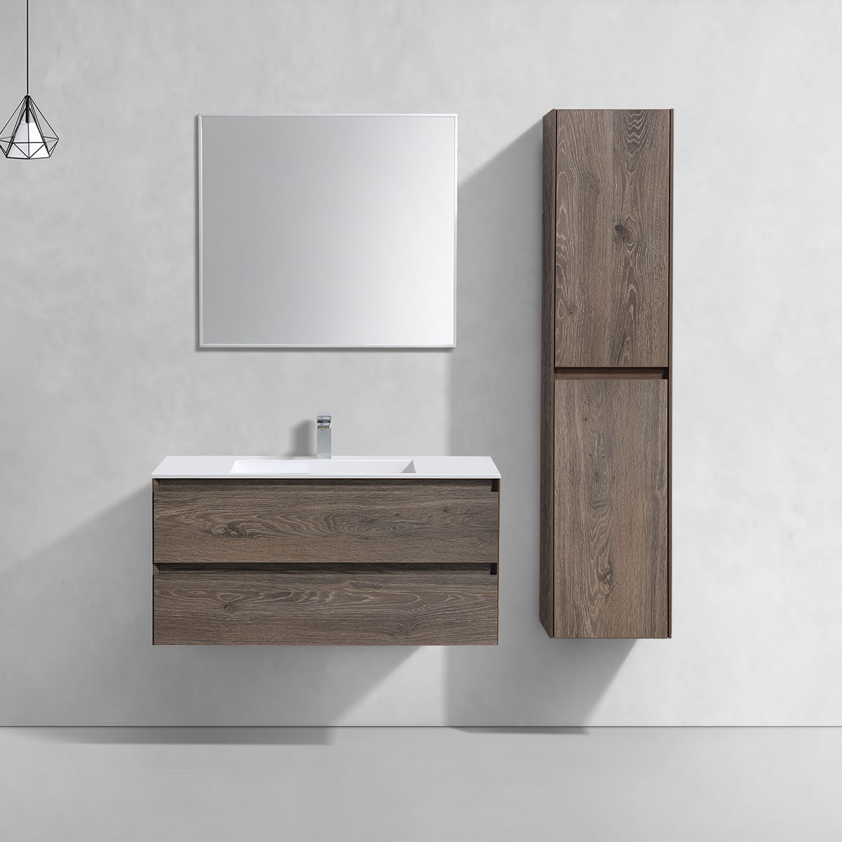 База под раковину Luka 1000 подвесная, 2 выкатных ящика soft-close, R.Oak - Gidratop.ru изображение