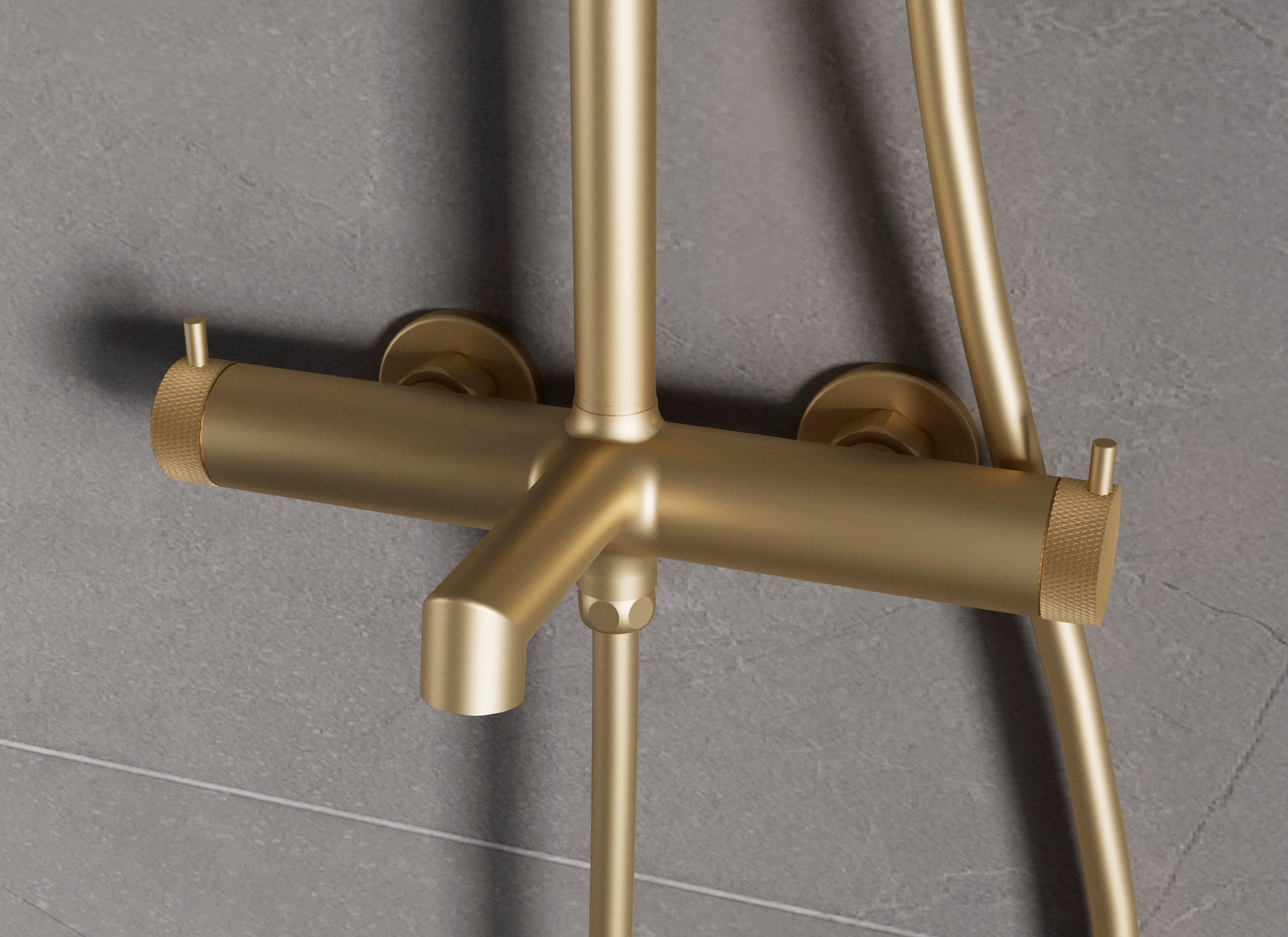 Душевая стойка Rim VSFS-2RM1BG с изливом, брашированное золото - Gidratop.ru изображение