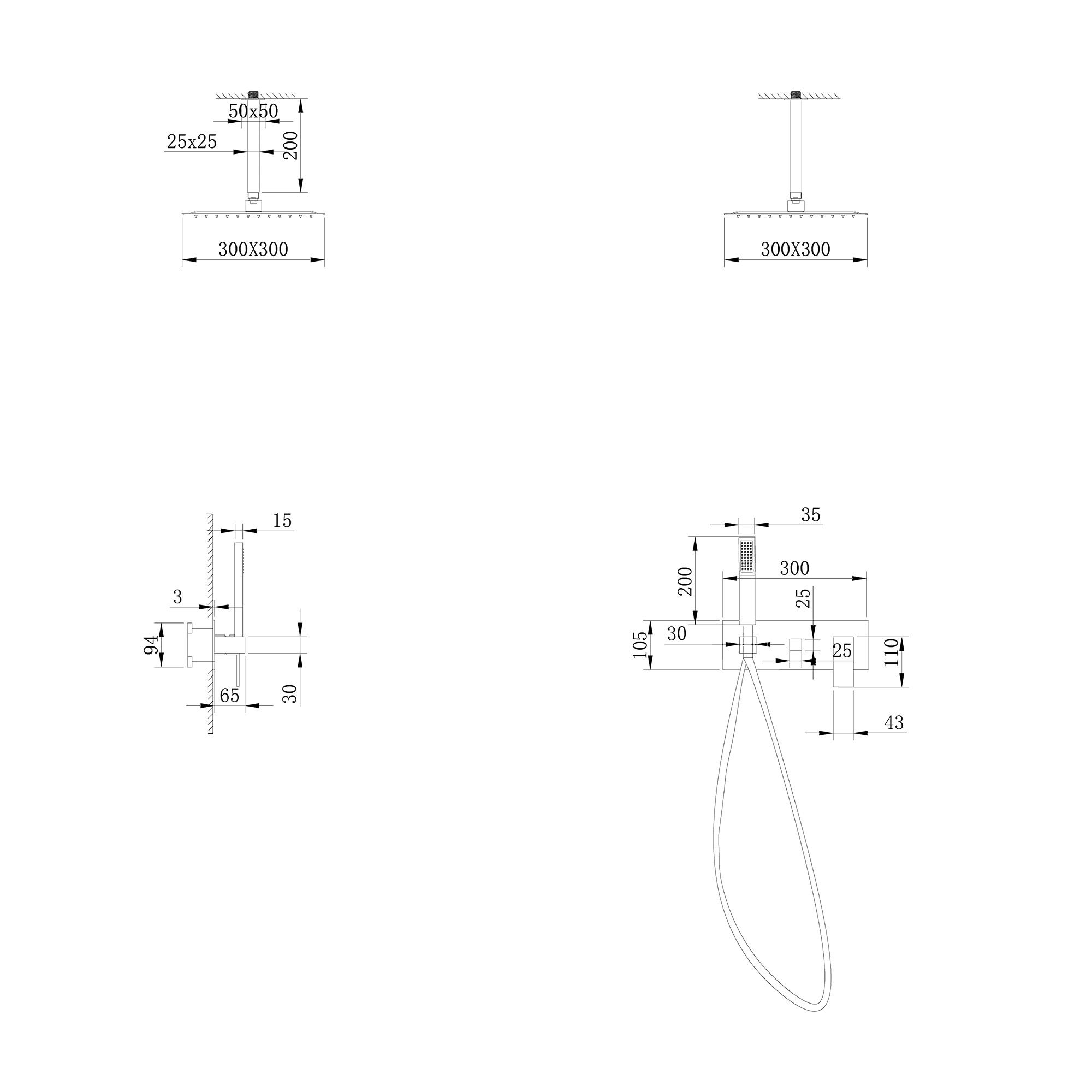 Душевая система ABBER Daheim AF8221 скрытого монтажа без излива, хром - Gidratop.ru изображение