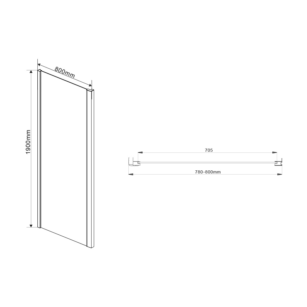 Душевой уголок Intra VSR-1I809080CH, 800/900*800, хром, стекло шиншилла - Gidratop.ru изображение