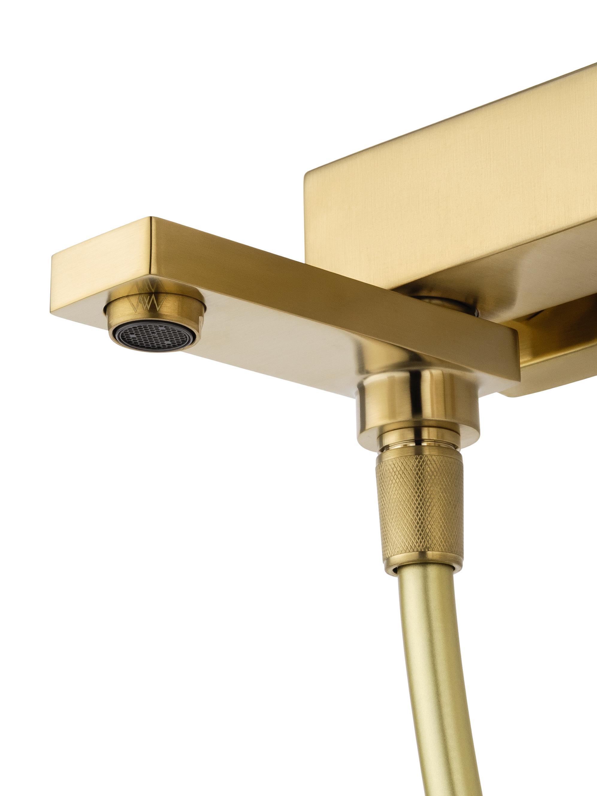 Смеситель для ванны с душем WONZON & WOGHAND CUBE 2.0, Брашированное золото (WW-88037068-BG) - Gidratop.ru изображение