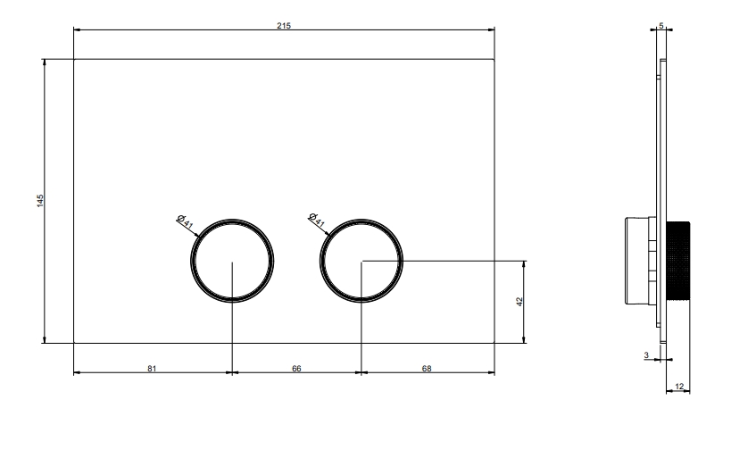 Gessi Anello клавиши смыва Tece (TeceProfil, TeceBox)., цвет: Black Metal Brushed PVD - Gidratop.ru изображение