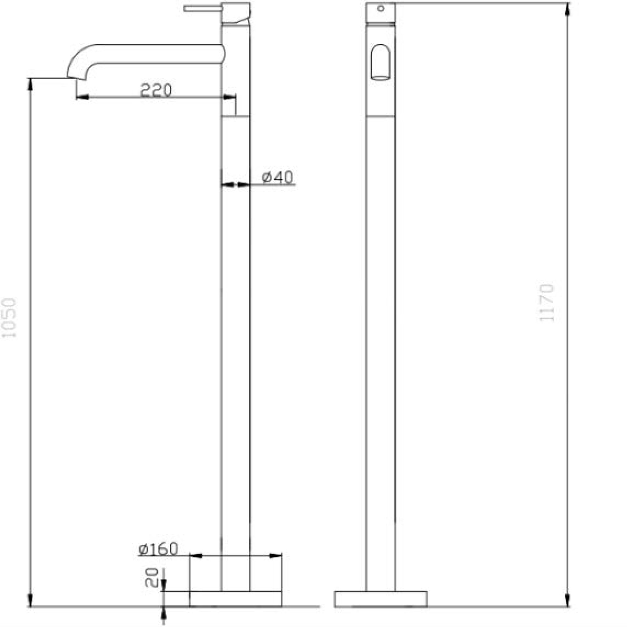 Смеситель ABBER Wasser Kreis AF8140RG напольный для раковины, розовое золото - Gidratop.ru изображение
