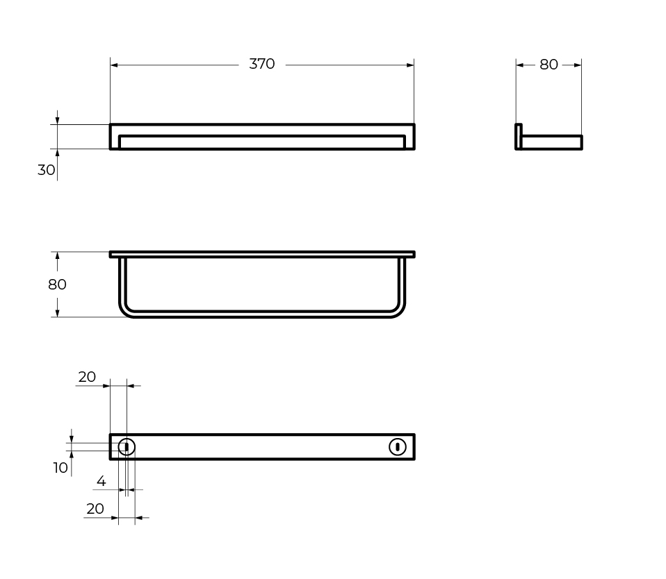 MAXIMA CZR-F-8912A Полотенцедержатель, 370х76 - Gidratop.ru изображение