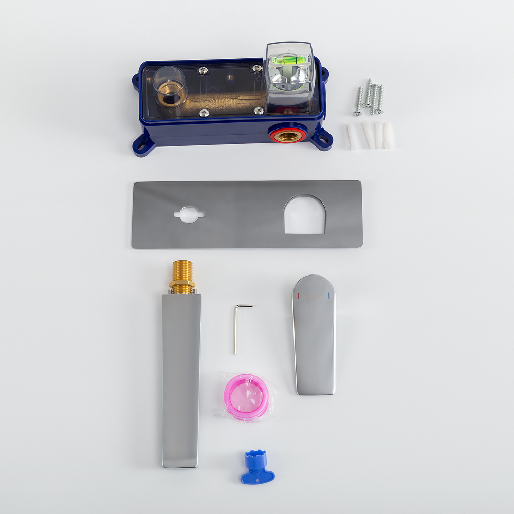 AURORA Смеситель для раковины встраиваемый с внутренней частью, без донного клапана, хром AURORA-BLVM-CRM-W0 - Gidratop.ru изображение