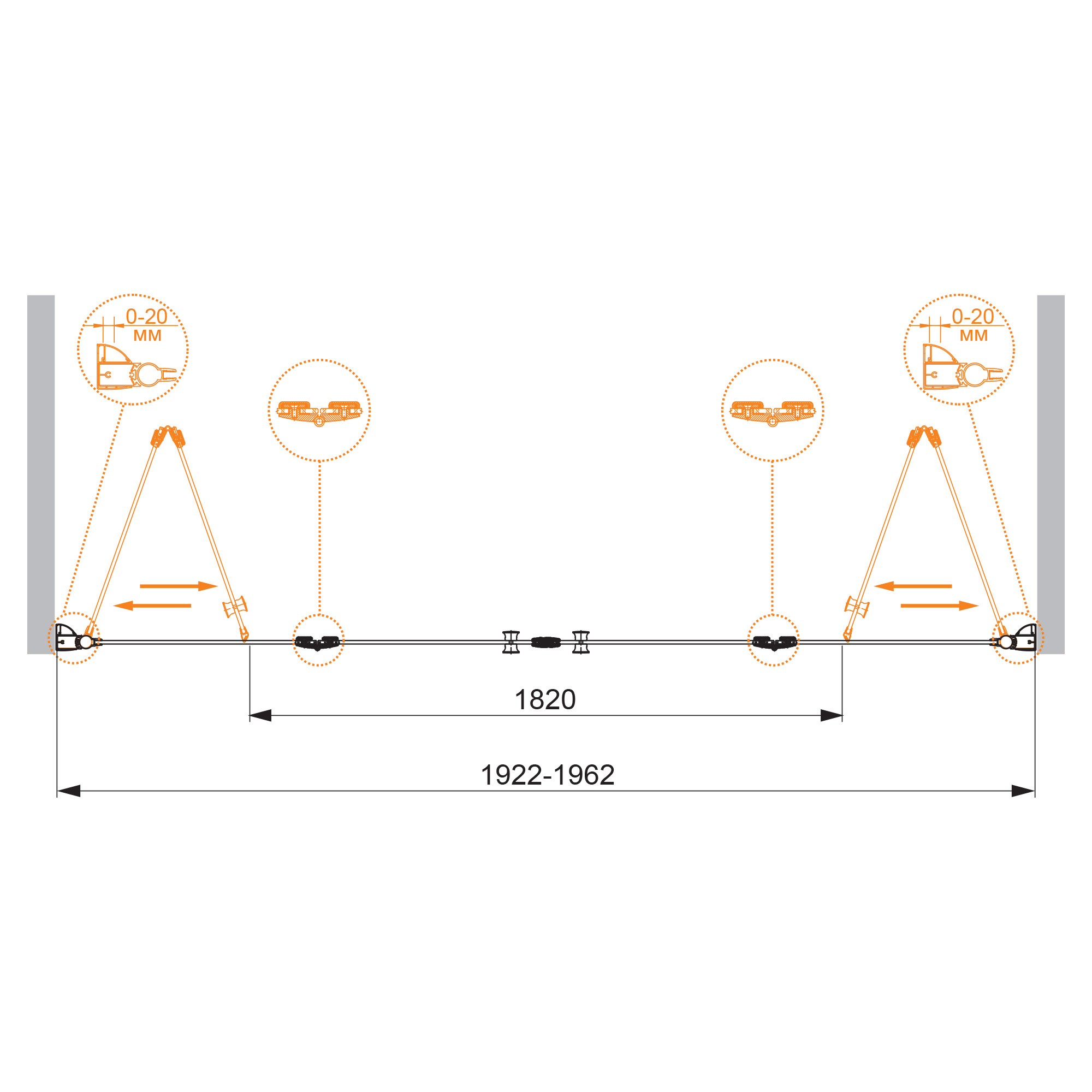 Душевая дверь CEZARES ELENA-W-BS-22-200-C-Cr - Gidratop.ru изображение