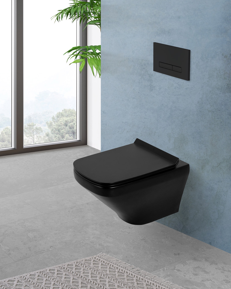 Унитаз подвесной безободковый BelBagno SELA, черный BB3201CHR-MB/BB3201SC-MB - Gidratop.ru изображение