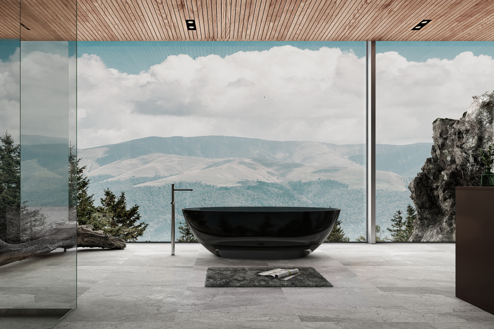 Прозрачная ванна ABBER Kristall AT9702Onyx черная - Gidratop.ru изображение