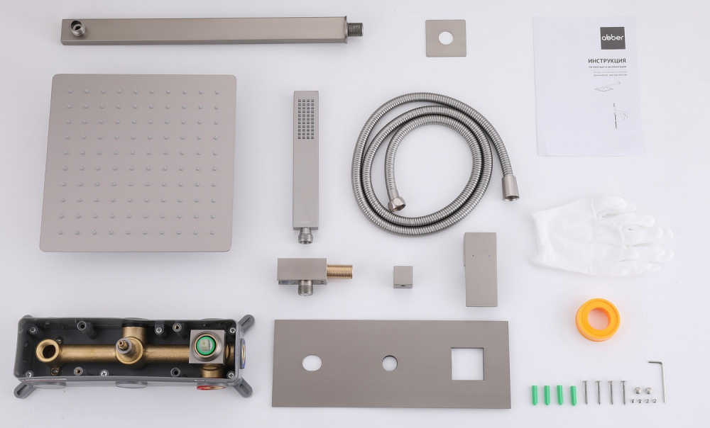 Душевая система ABBER Daheim AF8218SP скрытого монтажа без излива, сатин - Gidratop.ru изображение