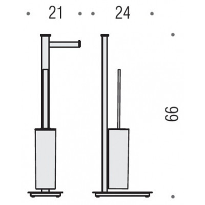 Colombo Units Напольная стойка с держателем т/б и ершом, DX, цвет: черный матовый - Gidratop.ru изображение