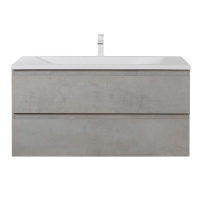 MOLVENO База под раковину подвесная с двумя выкатными ящиками, Beton, 1000x500x500, MOLVENO-100-2C-SO-BET - Gidratop.ru изображение