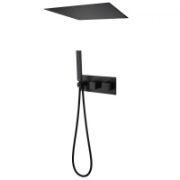 Душевая система ABBER Daheim AF8255B скрытого монтажа без излива, термостат, черная матовая - Gidratop.ru изображение