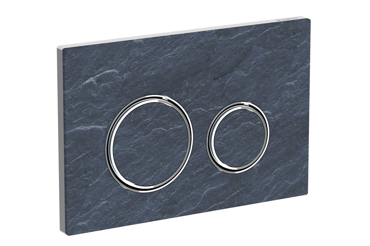 Клавиша смыва Geberit Sigma Type 21 115.884.JM.1, плитка Mustang, глянцевый хром - Gidratop.ru изображение