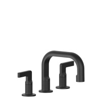 GESSI INCISO смеситель для раковины на 3 отверстия без донного клапана, излив 140мм, h=145мм Цвет: nero XL - Gidratop.ru изображение