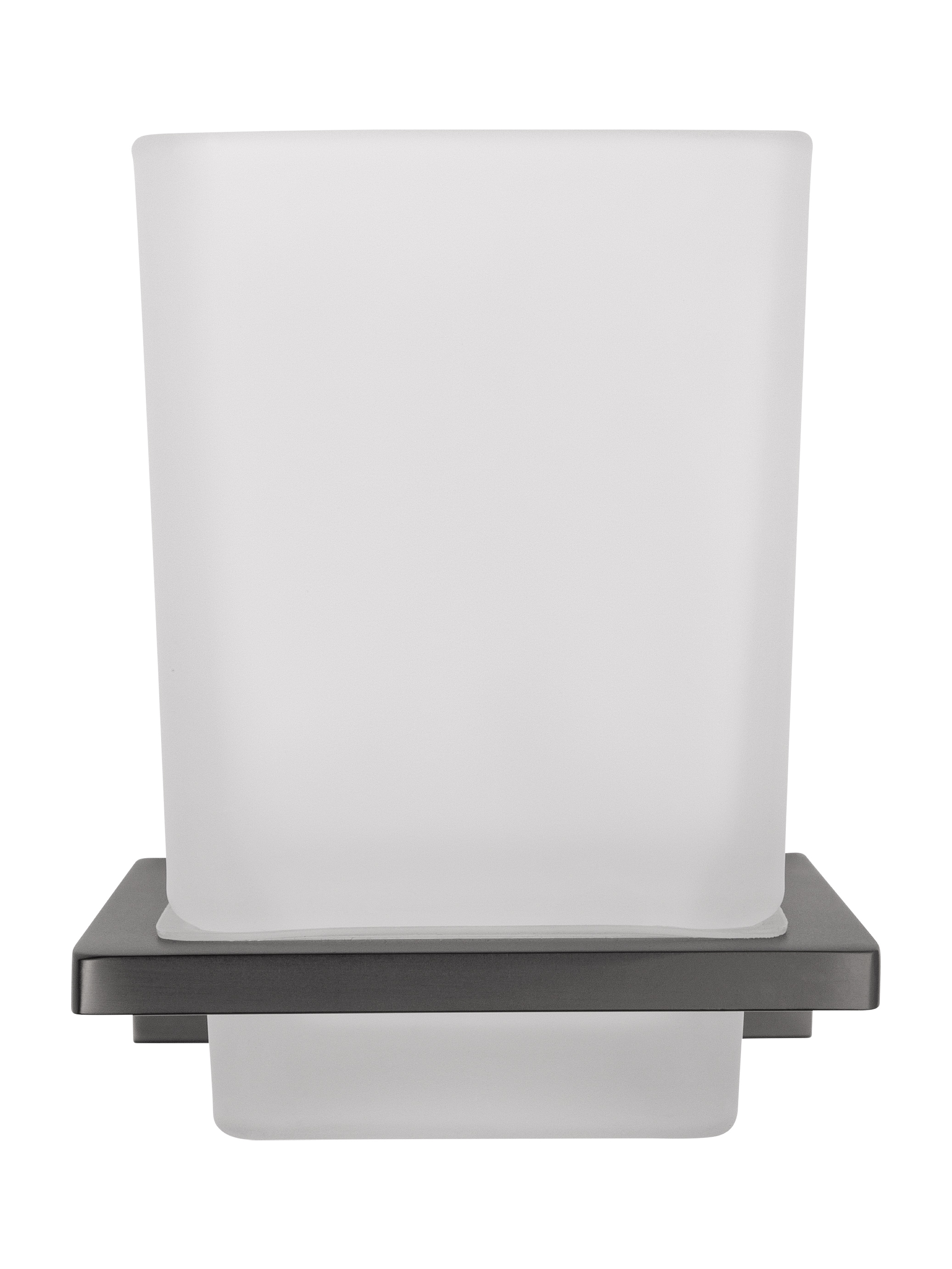 Стакан для зубных щеток с держателем WONZON & WOGHAND ECLIPSE, Темный графит (WW-9121-BGM) - Gidratop.ru изображение