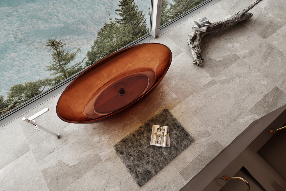 Прозрачная ванна ABBER Kristall AT9702Opal коричневая - Gidratop.ru изображение