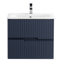 DUET База под раковину подвесная с двумя выкатными ящиками, Grafito, 570x450x500, DUET-600-2C-SO-GR-P - Gidratop.ru изображение