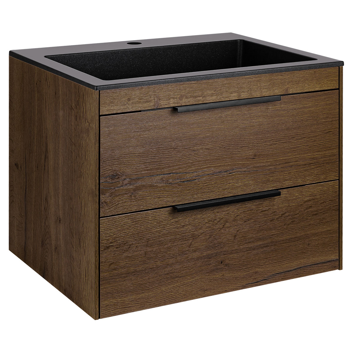 База под раковину Chiara 2D 600 подвесная, 2 выкатных ящика soft-close, T.Oak - Gidratop.ru изображение