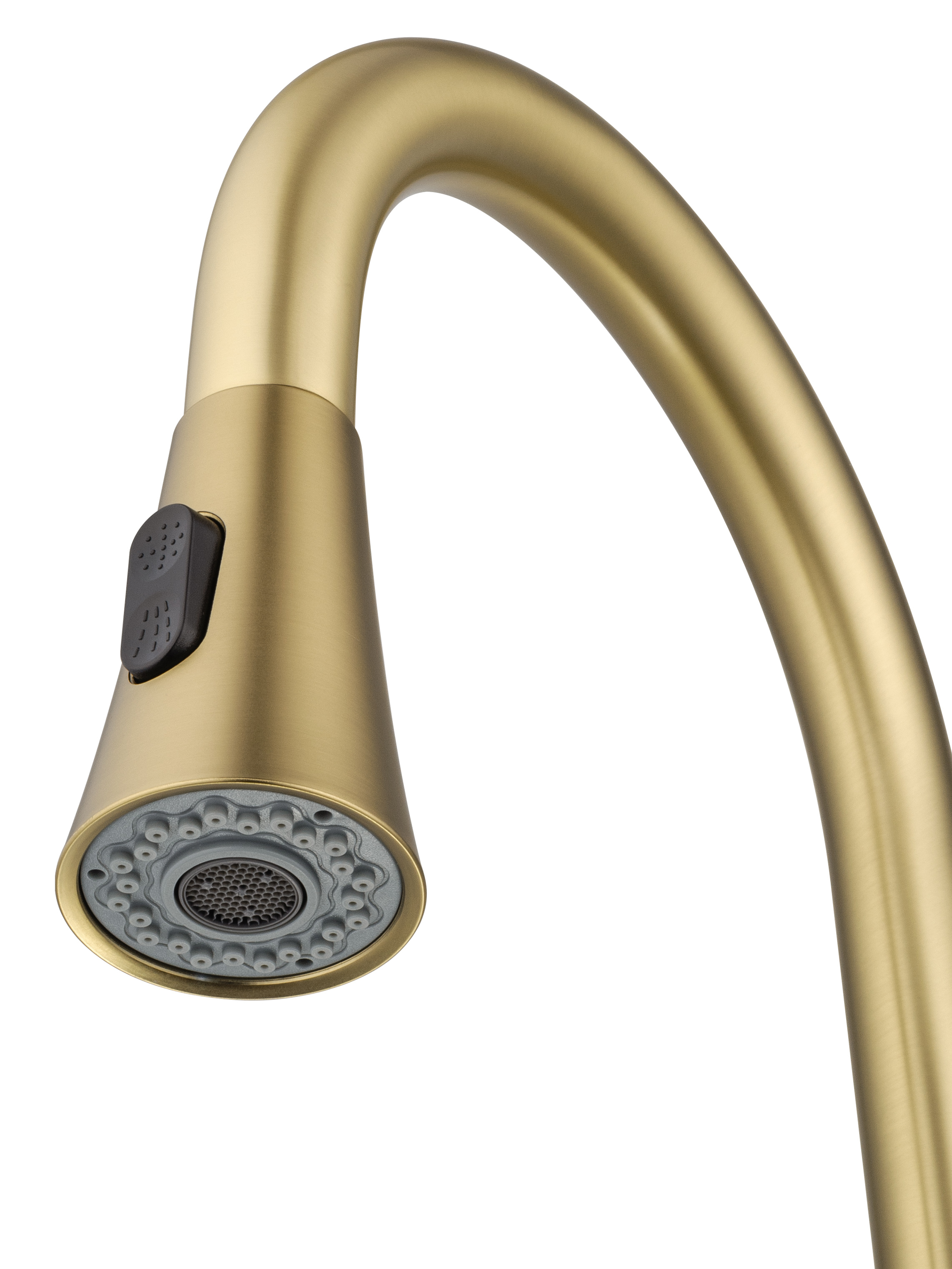 Смеситель для кухни с выдвижным изливом WONZON & WOGHAND, Брашированное золото (WW-121E201L-BG) - Gidratop.ru изображение