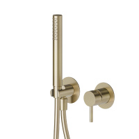 Newform X-STEEL 316 Наружная часть встр. душ. смесителя, ручной душ, кронштейн, шланг 150 см, (для 27852) цвет:  PVD Brushed pale gold