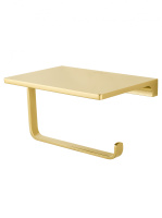 Держатель для туалетной бумаги с полкой WONZON & WOGHAND ECLIPSE, Глянцевое золото (WW-9126-LG) - Gidratop.ru изображение