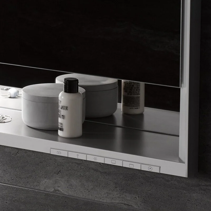 Зеркальный шкаф Keuco Royal Lumos 14304171304, 100 см, с подсветкой, с подогревом, алюминий/зеркало - Gidratop.ru изображение