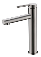 ETNA Смеситель для накладных раковин без донного клапана, нержавеющая сталь, исполнение сатин ETN-LMC-IN - Gidratop.ru изображение