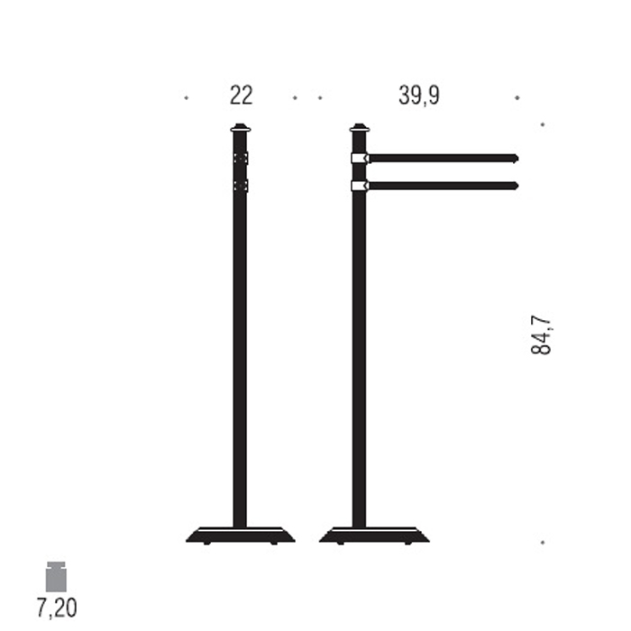 Colombo Hermitag, Стойка для ванной напольная 84.7см, цвет: хром - Gidratop.ru изображение
