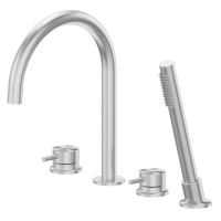 Смеситель ABBER Wasser Kreis 316 AF8113BST на борт ванны, сталь брашированная - Gidratop.ru изображение