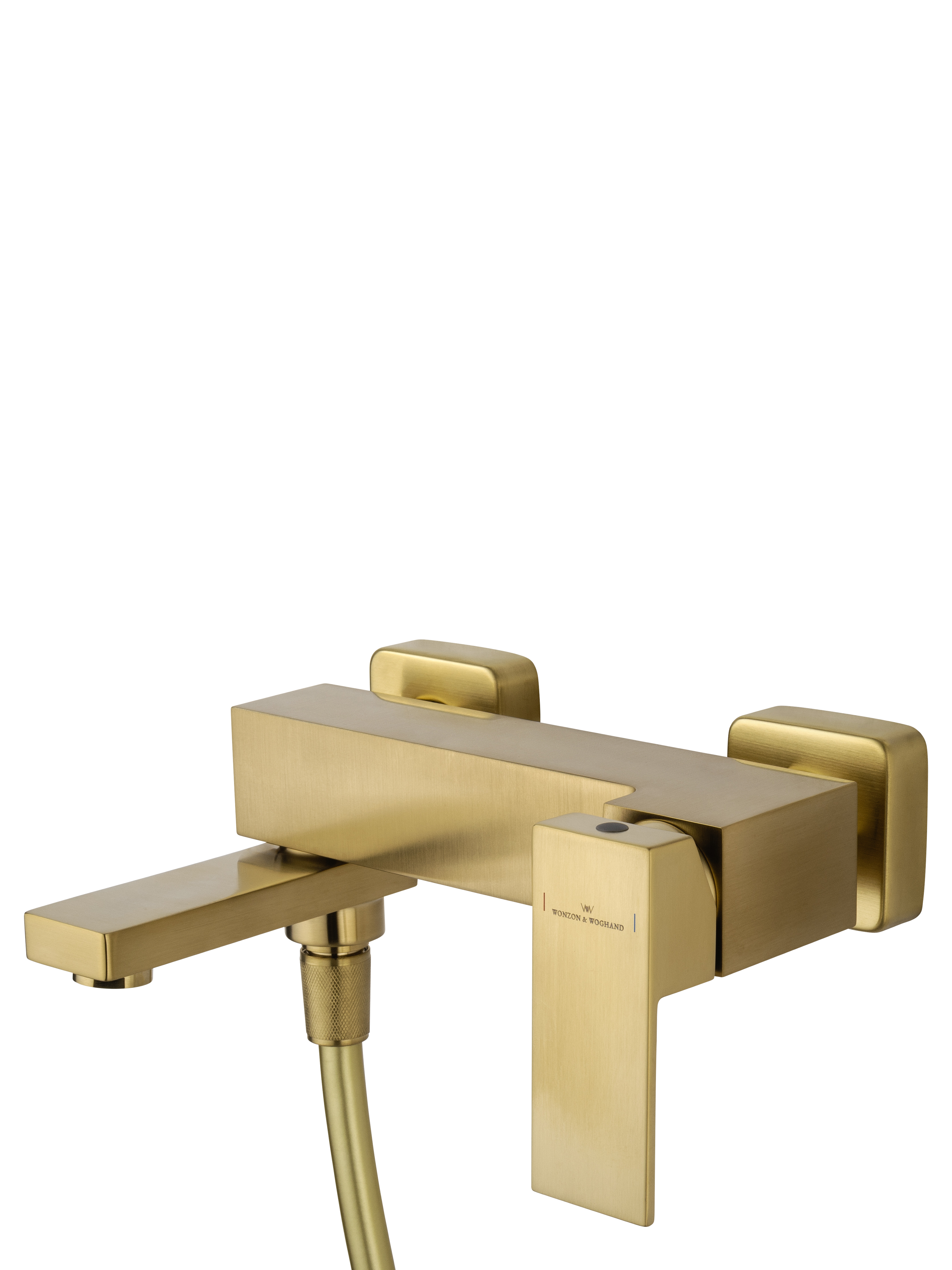 Смеситель для ванны с душем WONZON & WOGHAND CUBE, Брашированное золото (WW-88639016- BG) - Gidratop.ru изображение