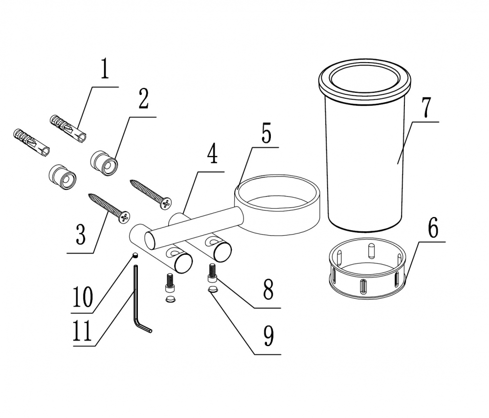 Стакан для зубных щеток с держателем ABBER Osten 316 AA1860BGG оружейная сталь брашированная - Gidratop.ru изображение