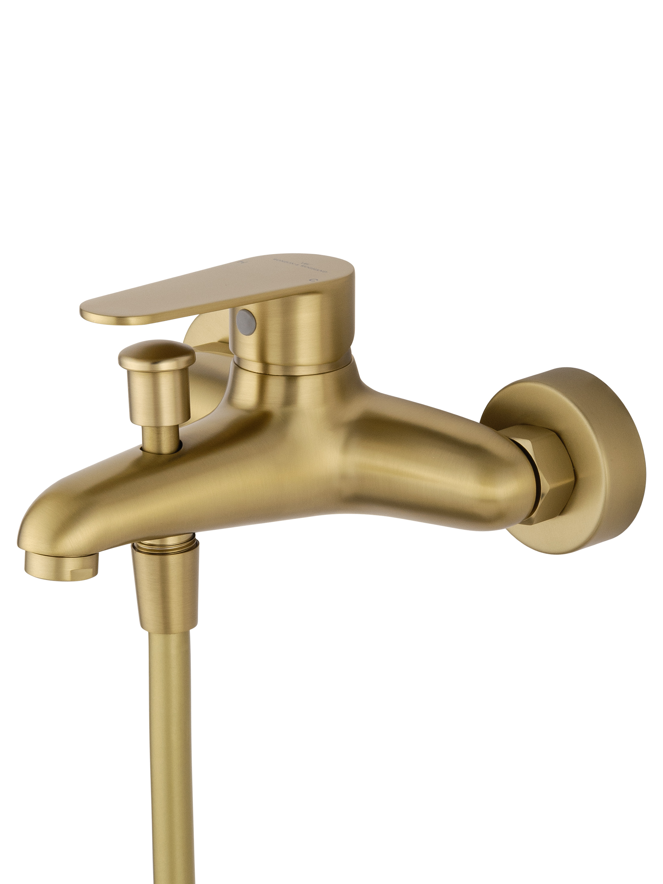 Смеситель для ванны с душевым гарнитуром WONZON & WOGHAND ALFA, Брашированное золото (WW-AE3201-BG) - Gidratop.ru изображение