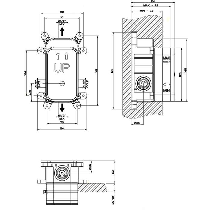 Gessi внутренняя часть встраиваемого однорычажного смесителя на 2 выхода - Gidratop.ru изображение