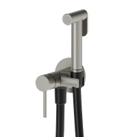 Newform Idroscopini Смеситель с гигиеническим душем, держатель, шланг 120 см, наружная часть (для 31093) цвет: PVD Br. Gun Metal - Gidratop.ru изображение