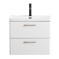 DUE База под раковину подвесная с двумя выкатными ящиками, Bianco Lucido, 500x422x500, DUE-500-2C-SO-BL-P - Gidratop.ru изображение