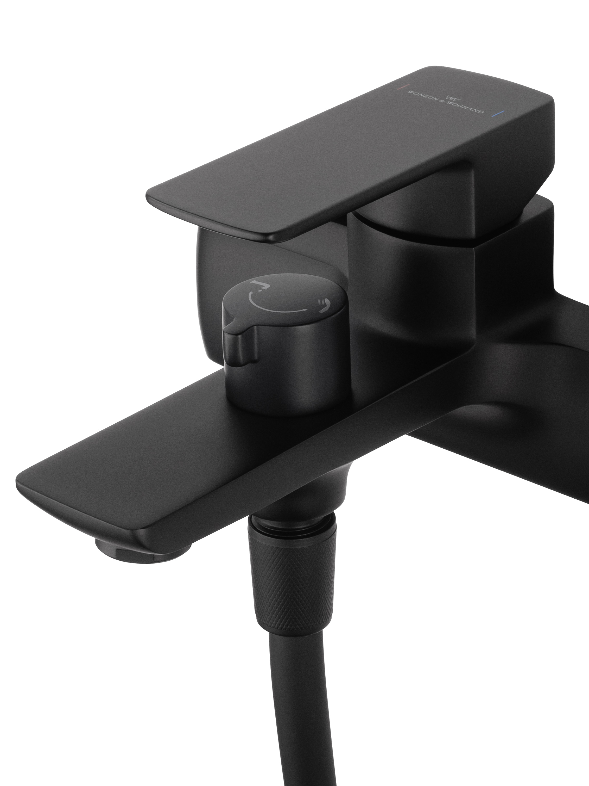 Смеситель для ванны с душем WONZON & WOGHAND EDGE, Черный матовый (WW-88639003A-MB) - Gidratop.ru изображение