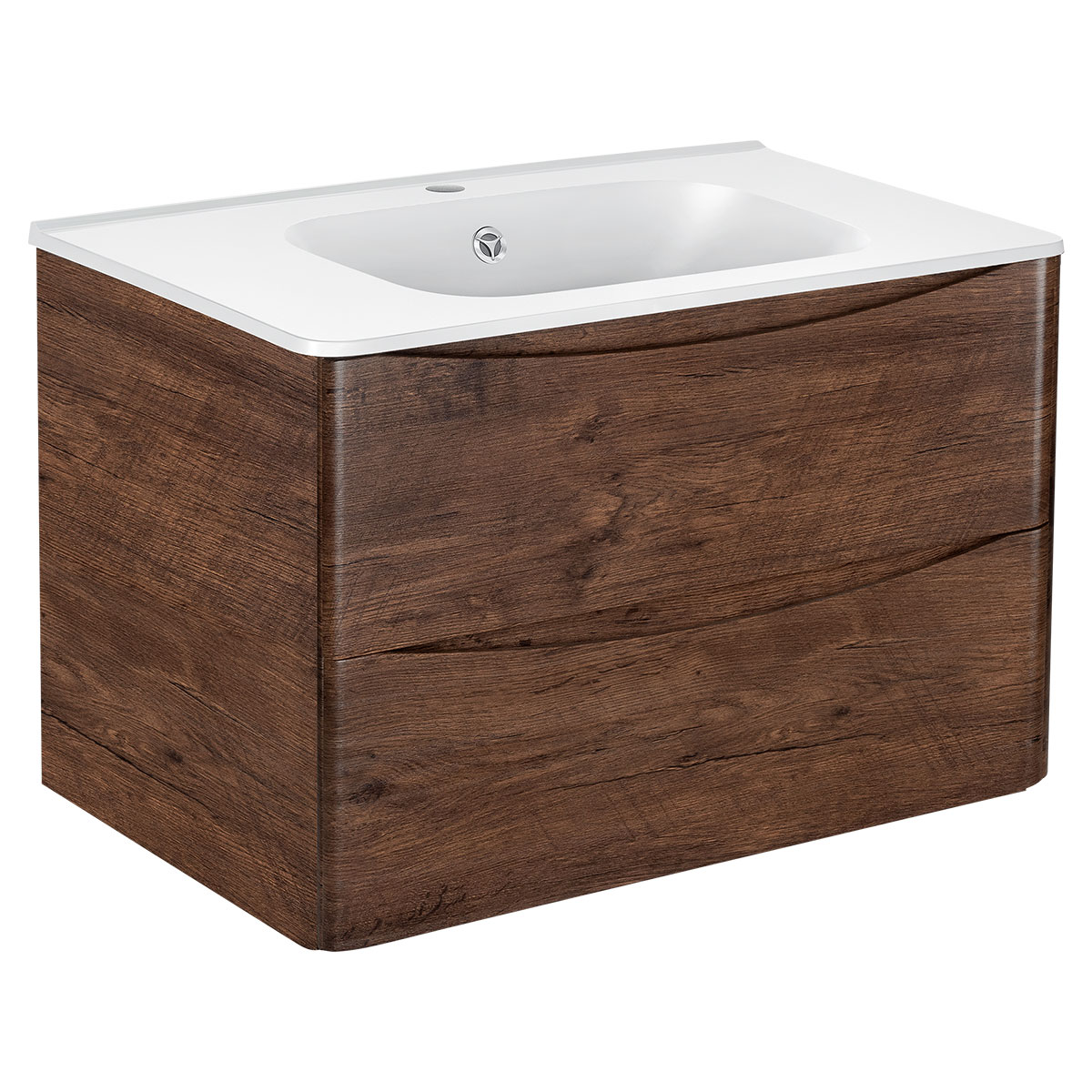 База под раковину Paola 800 подвесная, 2 выкатных ящика soft close, R.Wood - Gidratop.ru изображение