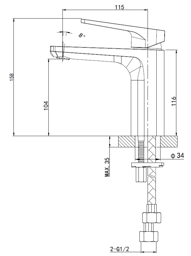 Смеситель для раковины WONZON & WOGHAND ATHENS, Хром (WW-081103-CR) - Gidratop.ru изображение