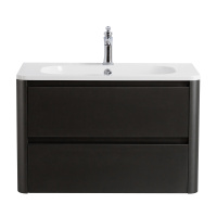 RELAX База под раковину подвесная с двумя выкатными ящиками, оружейная сталь, 796x478x500, RELAX-800-2C-SO-GM - Gidratop.ru изображение